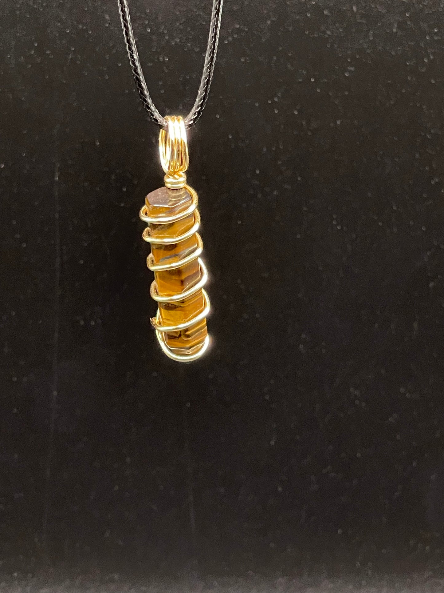 Elevate your Aura with a One of a Kind Mini Tower Tigers Eye Wire Wrapped Crystal Necklace